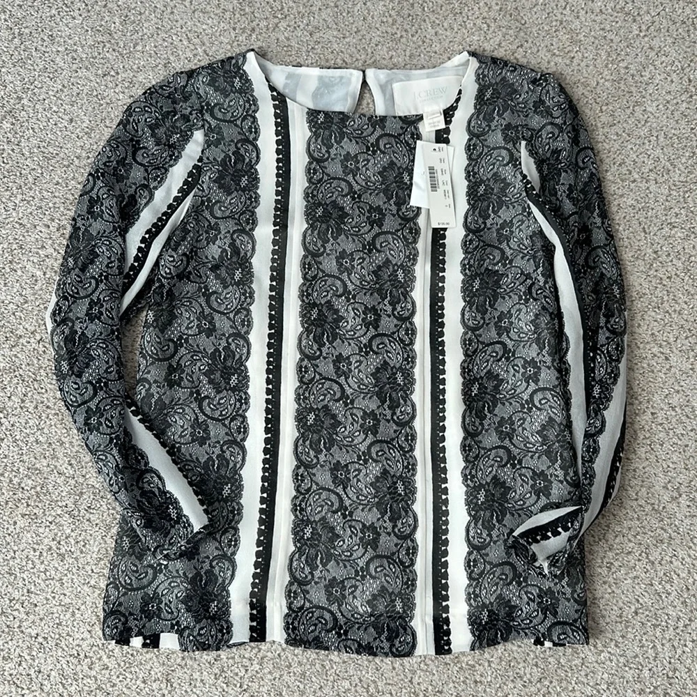 NWT J. Crew Collection Chiffon Toile Blouse, 0